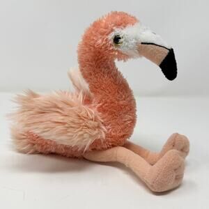 Aurora Pink Flamingo 10" Tall Plush Bird Bean Bag Stuffed Animal Toy Realistic